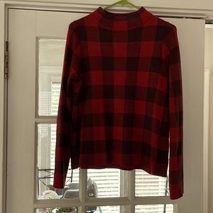 Red and black checkered sweater